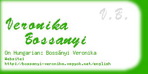 veronika bossanyi business card